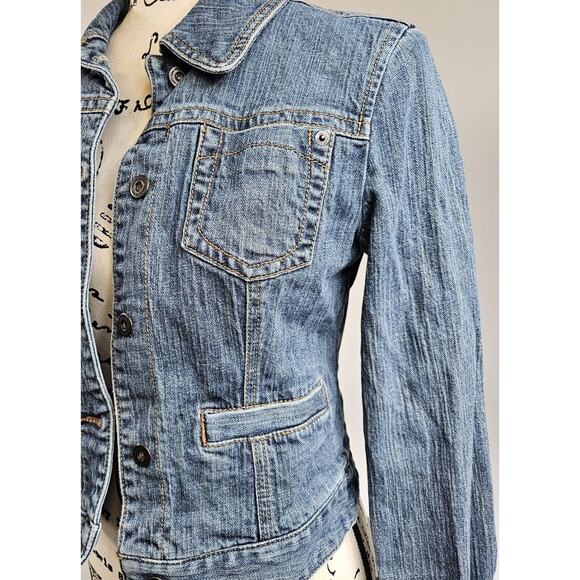 Anne Taylor Loft Jean /‎ Denim Jacket Women Size 0 - Picture 2 of 6